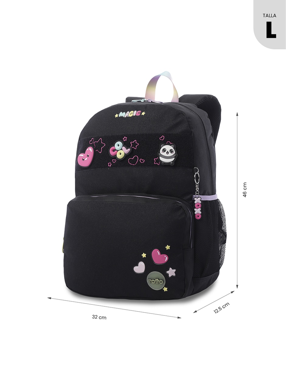 Mochila escolar Glowing Black para niña 7