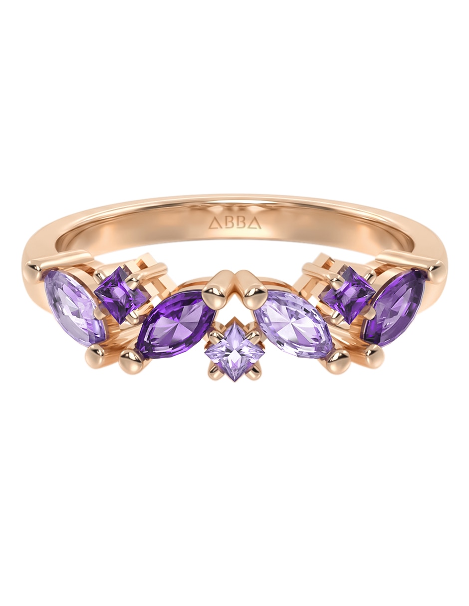 Anillo 10 K de oro zirconia brillante