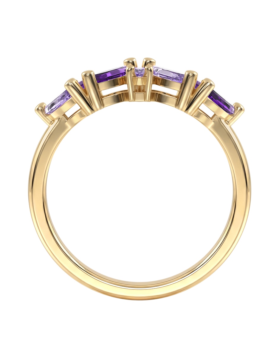 Anillo 14 K de oro zirconia brillante 2