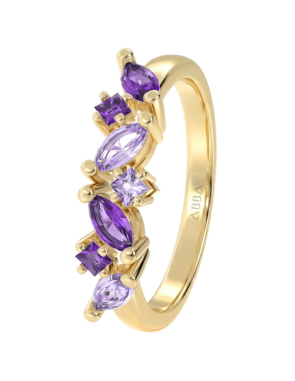 Anillo 14 K de oro zirconia brillante 5