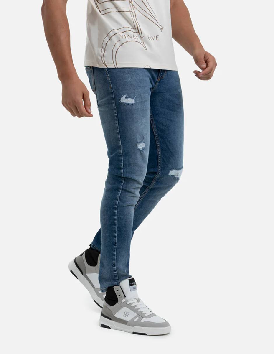 Jeans regular slim lavado desgastado para hombre Jeans regular slim lavado desgastado para hombre