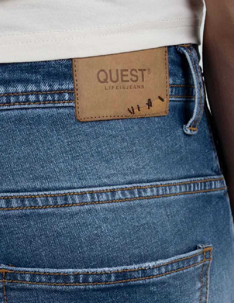 Jeans regular slim lavado desgastado para hombre 5