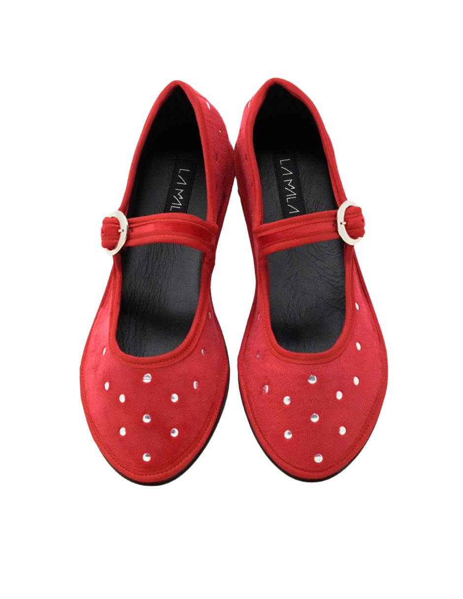 Balerina lunar terciopelo de piel para mujer
