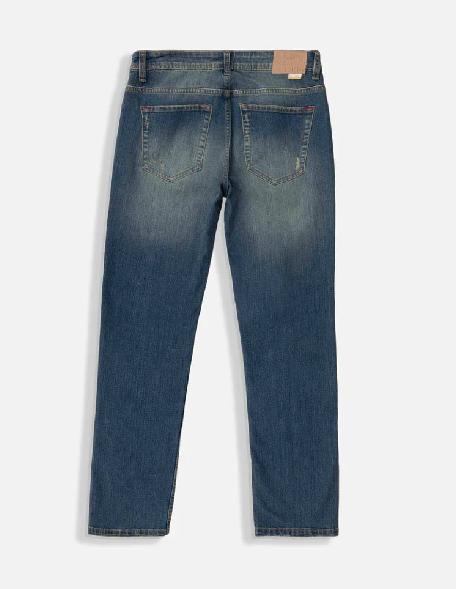 Jeans regular regular deslavado para hombre 2