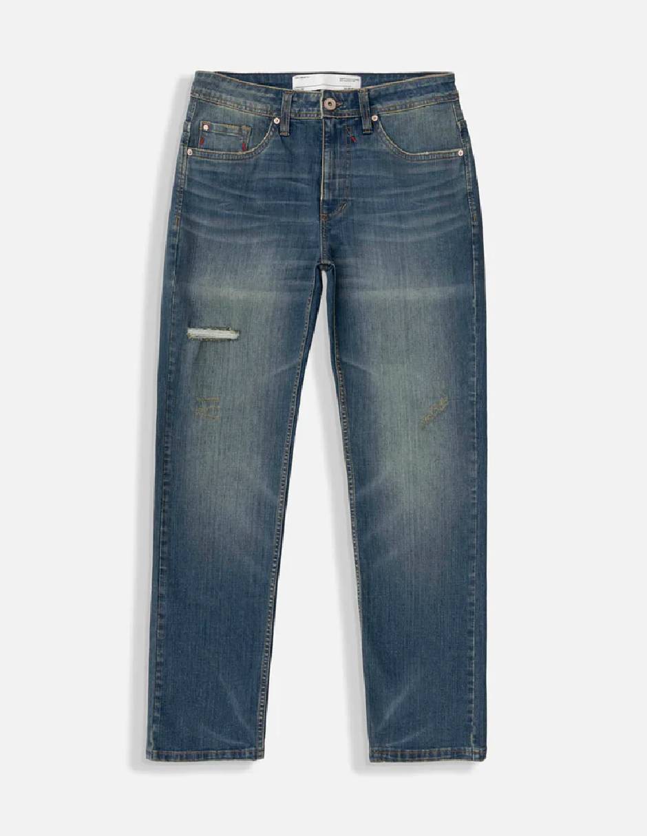 Jeans regular regular deslavado para hombre 5