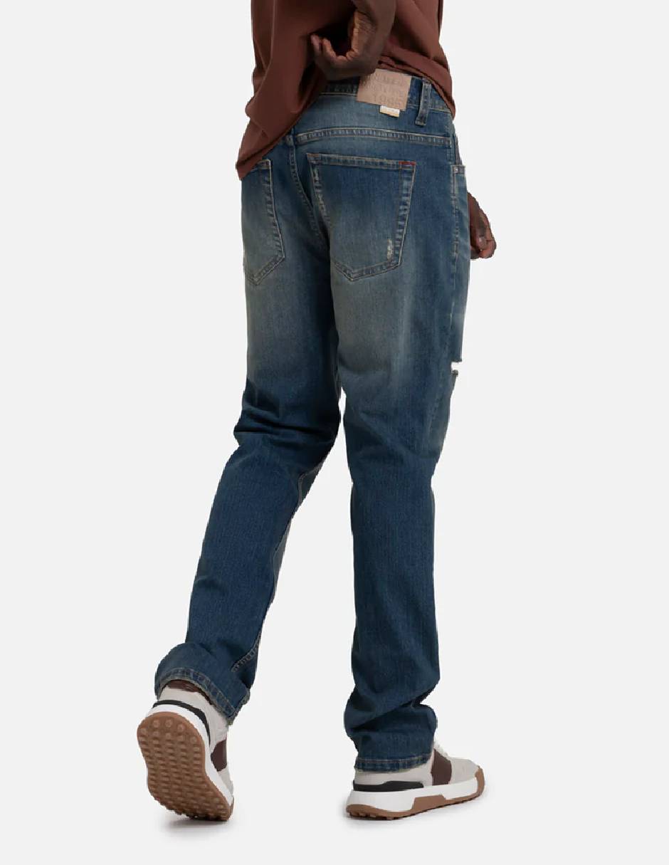 Jeans regular regular deslavado para hombre 6