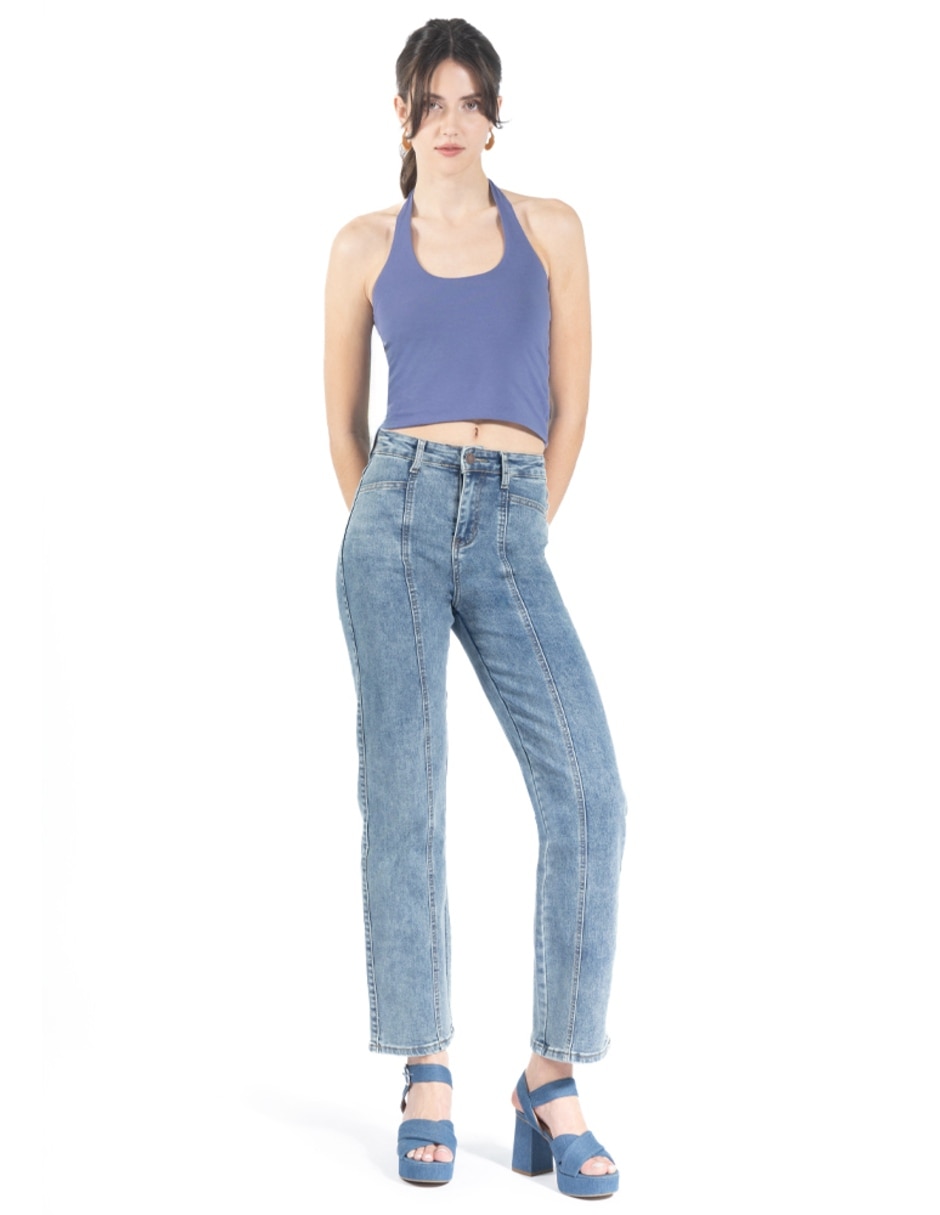 Jeans/jegging/jeans jogger regular straight cintura para mujer 3