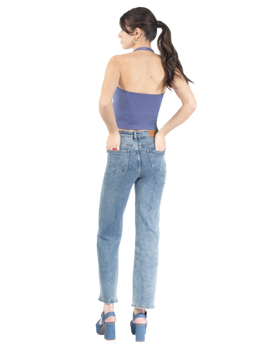 Jeans/jegging/jeans jogger regular straight cintura para mujer 5