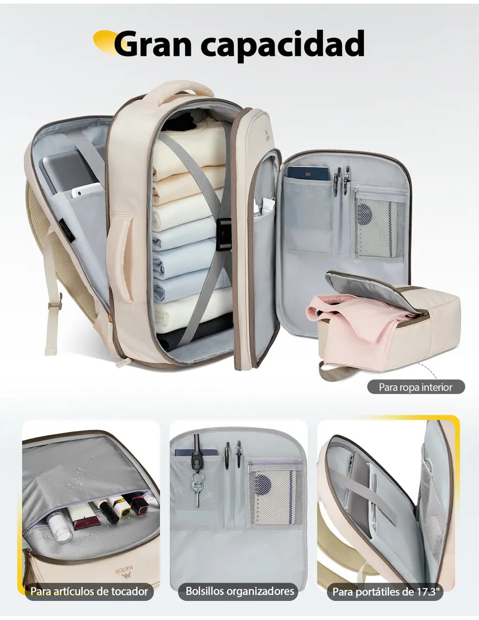 Set mochila con portalaptop impermeable para mujer 3