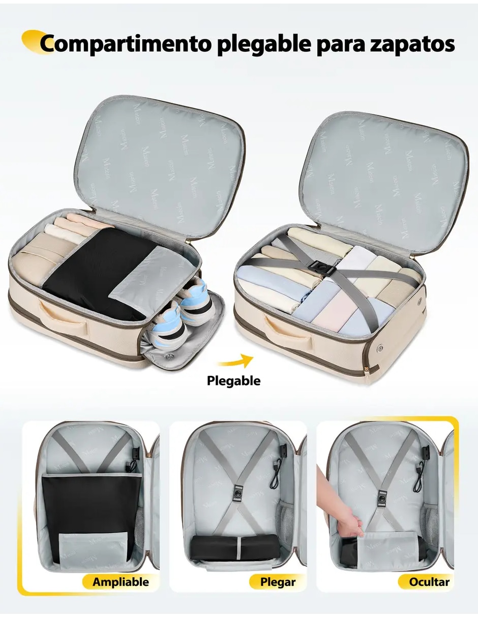 Set mochila con portalaptop impermeable para mujer 4