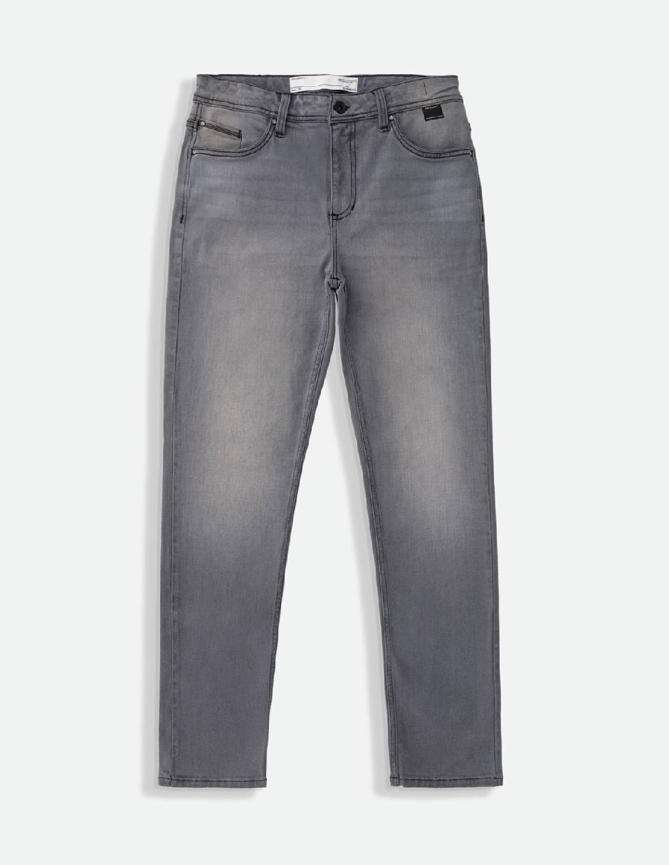 Jeans regular slim lavado desgastado para hombre 6
