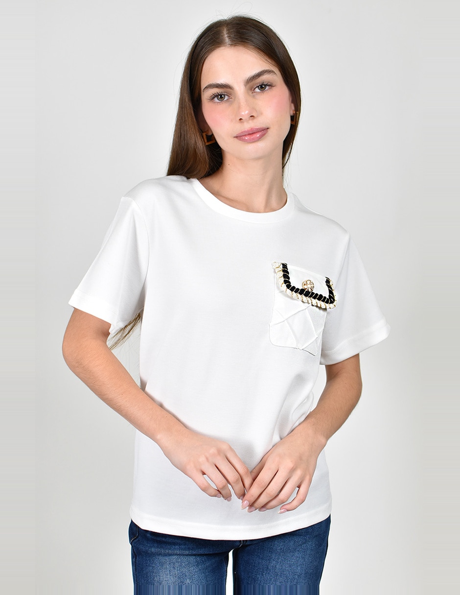 Blusa manga corta para mujer