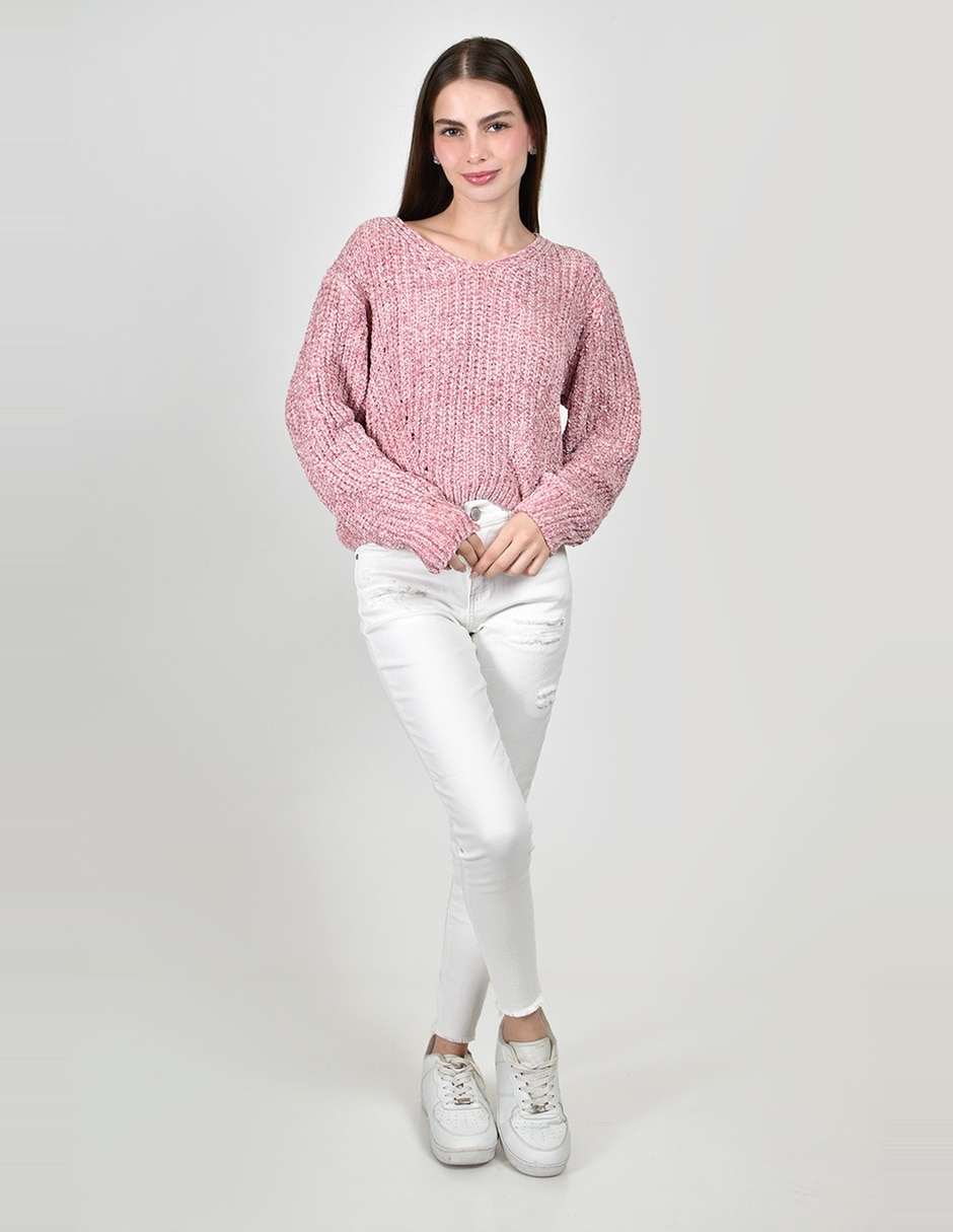 Suéter cuello v para mujer 6