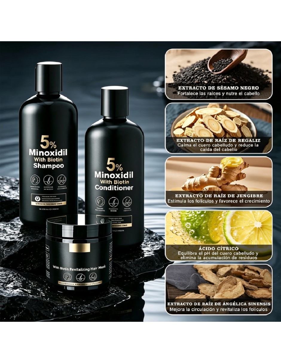 Set capilar Minoxidil para todo tipo 3 piezas 2
