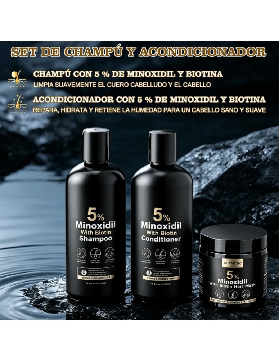 Set capilar Minoxidil para todo tipo 3 piezas 3