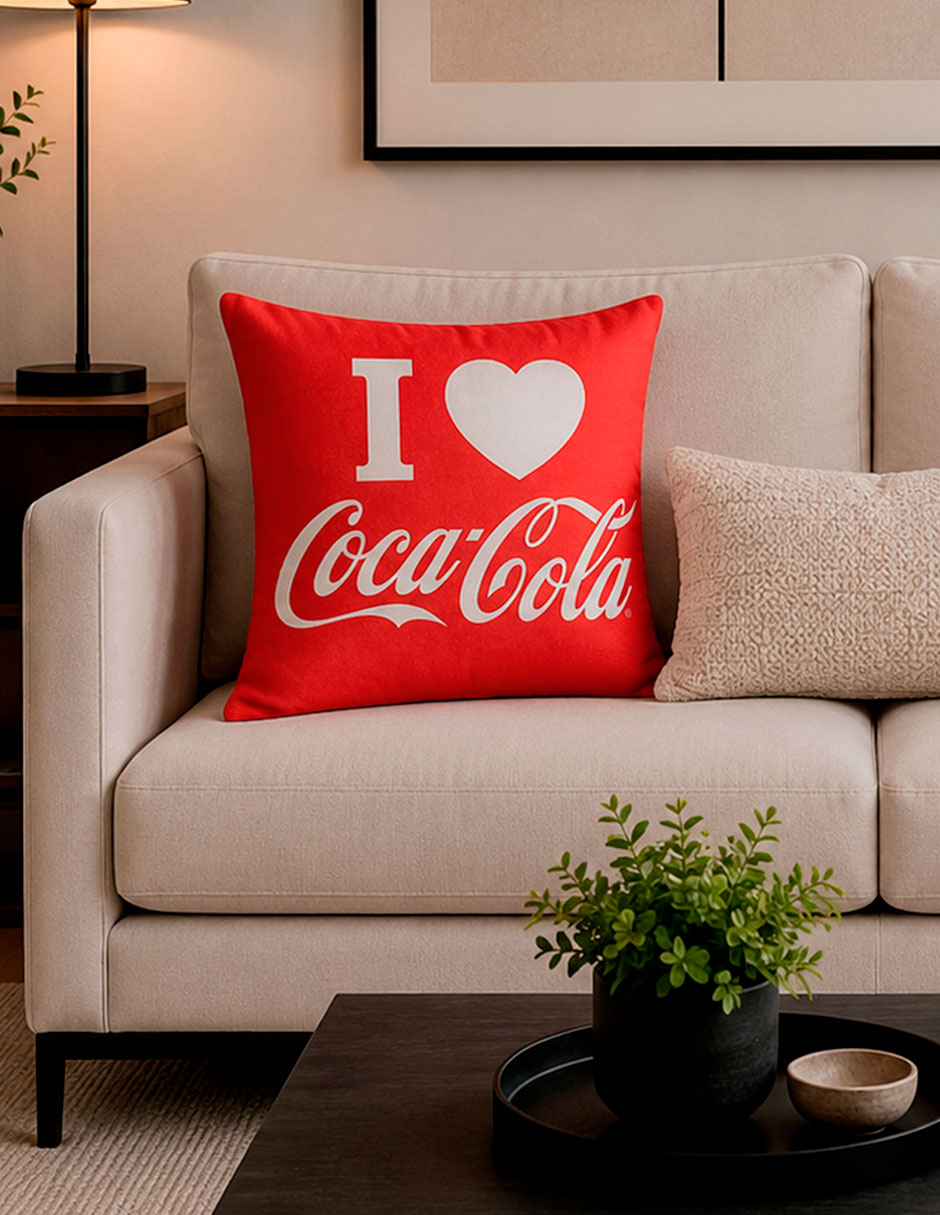 Cojín decorativo Providencia Reversible Love Coca-Cola