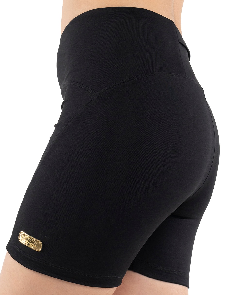 Shorty bikini (si aplica) estampado Liso a la (si aplica) Pretina ancha para mujer 3