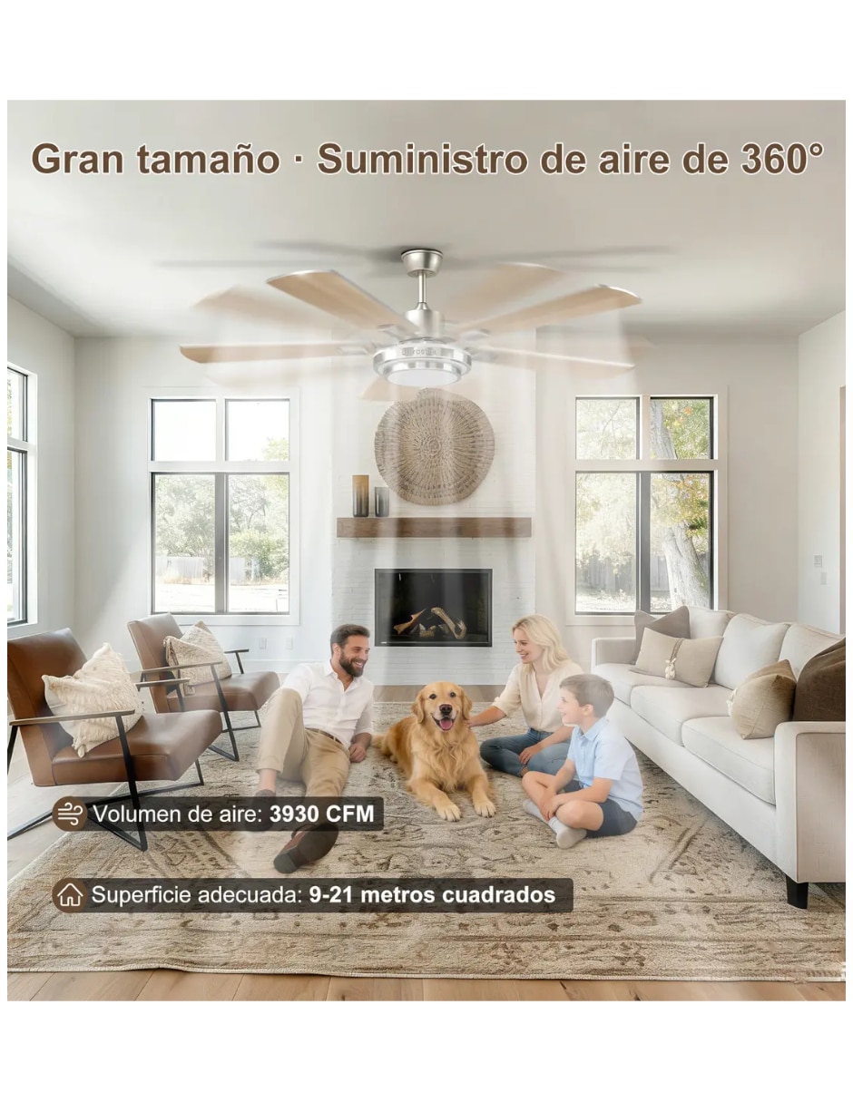 Ventilador de techo con control remoto 6 velocidades 3