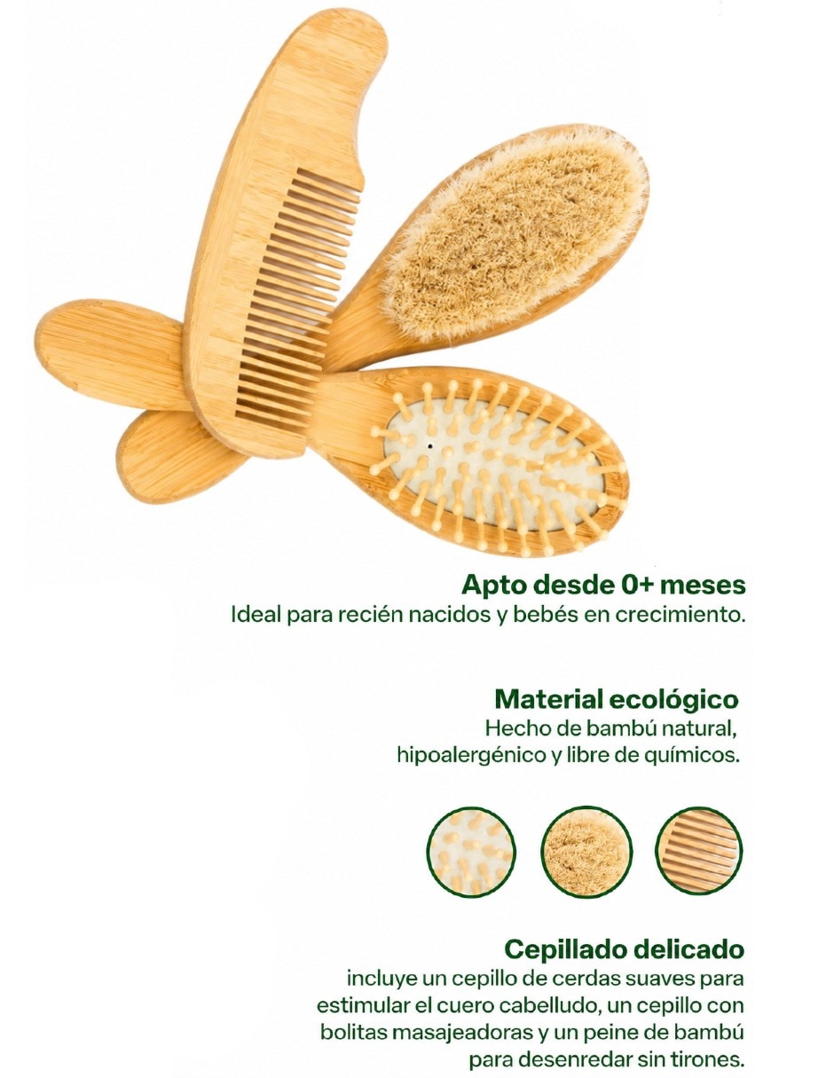 Cepillo para cabello de Bambú 2