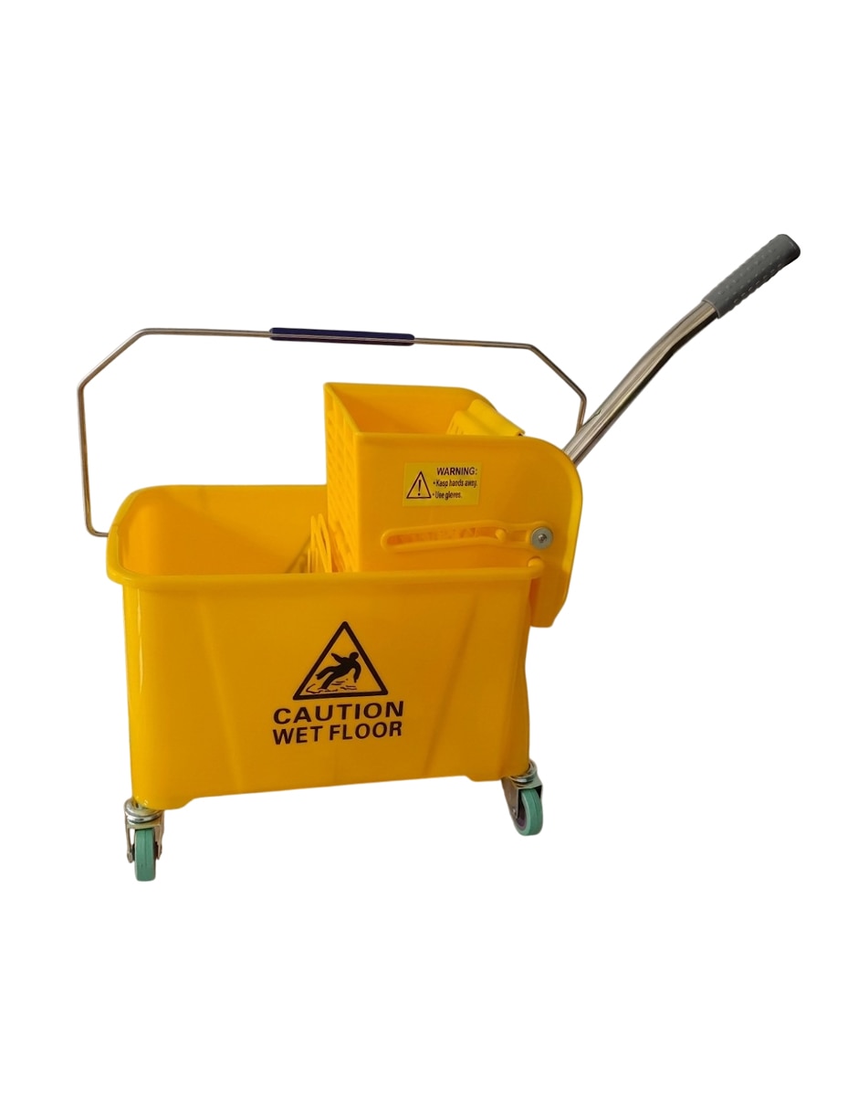 Set botes basura Carrito Exprimidor de Limpieza Fraser Amarillo de plástico Set botes basura Carrito Exprimidor de Limpieza Fraser Amarillo de plástico