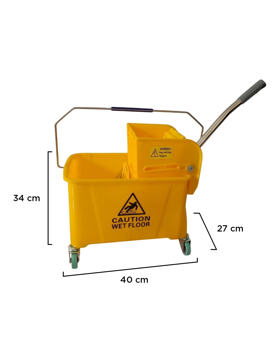 Set botes basura Carrito Exprimidor de Limpieza Fraser Amarillo de plástico 8