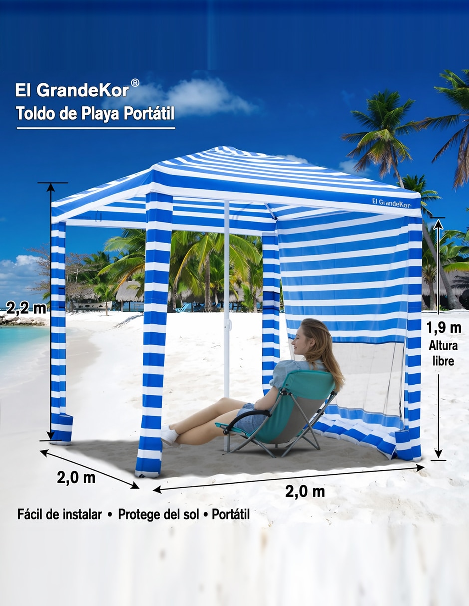 Carpa Grandekor ancho 1.83 x largo 1.83