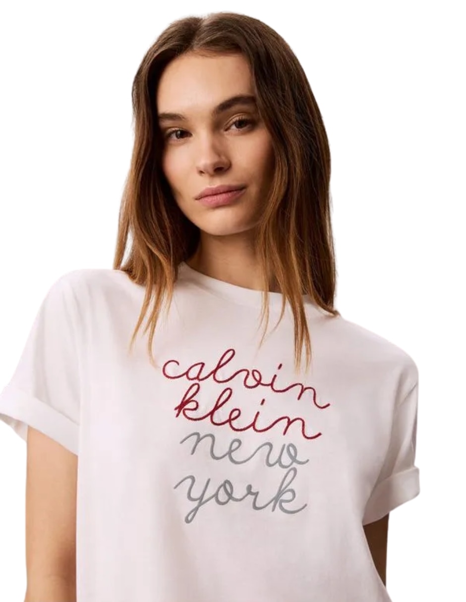Playera manga corta cuello redondo mujer