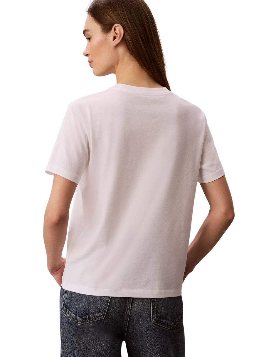 Playera manga corta cuello redondo mujer