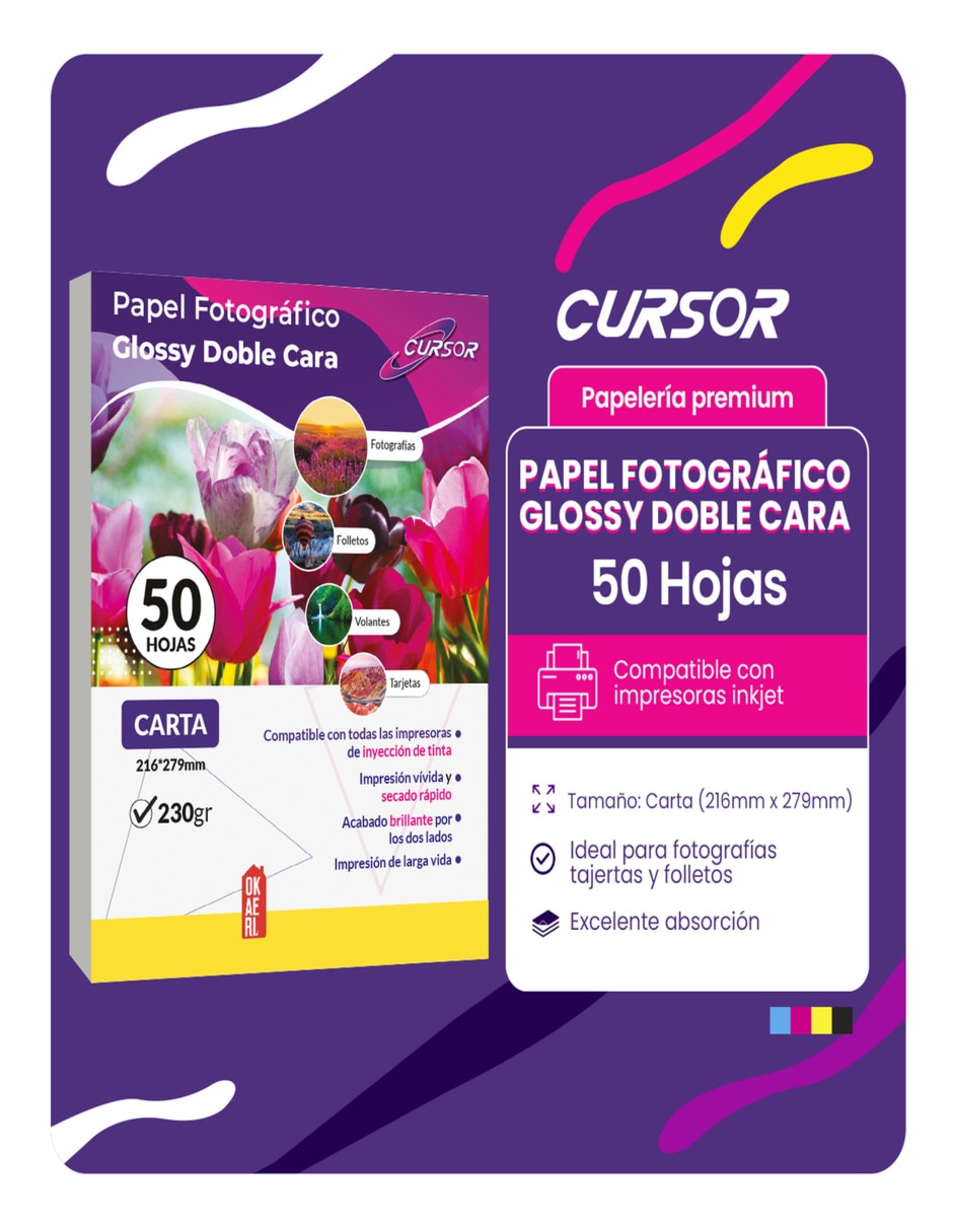 Papel fotografico doble cara 230g 50 hojas Glossy 4