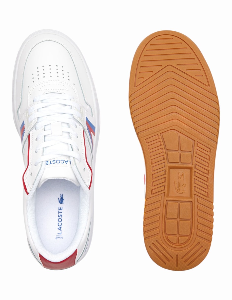 Tenis l001 leather logo sneakers para hombre 4