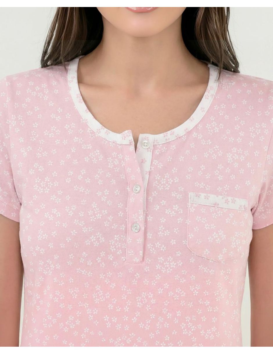 Camisón lohe estampado floral de algodón