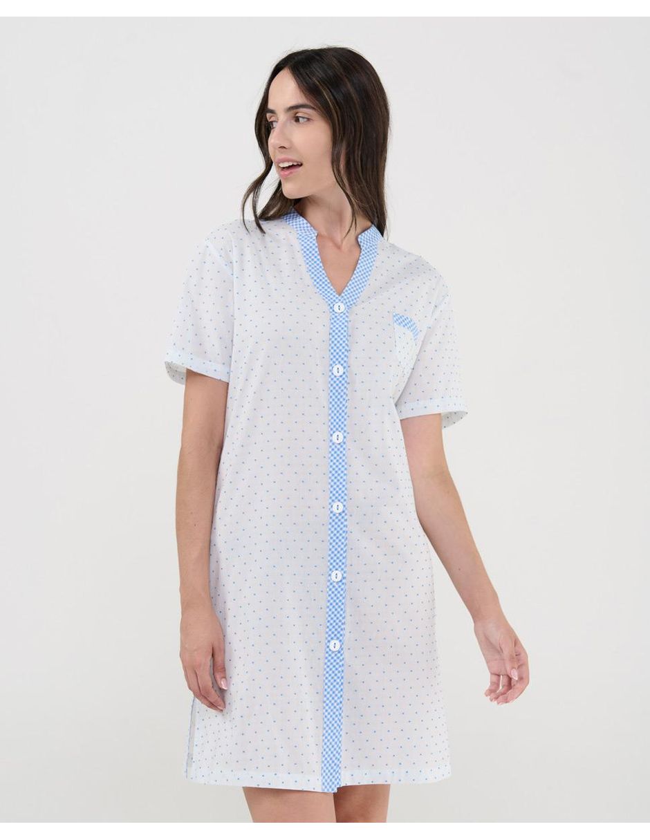 Camisón lohe estampado lunares de algodón