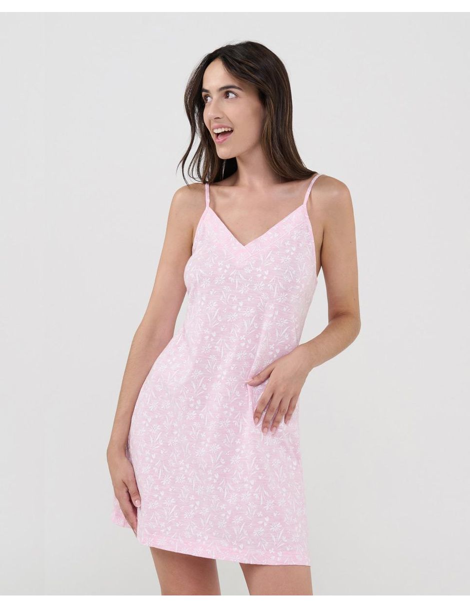 Camisón lohe estampado floral de algodón