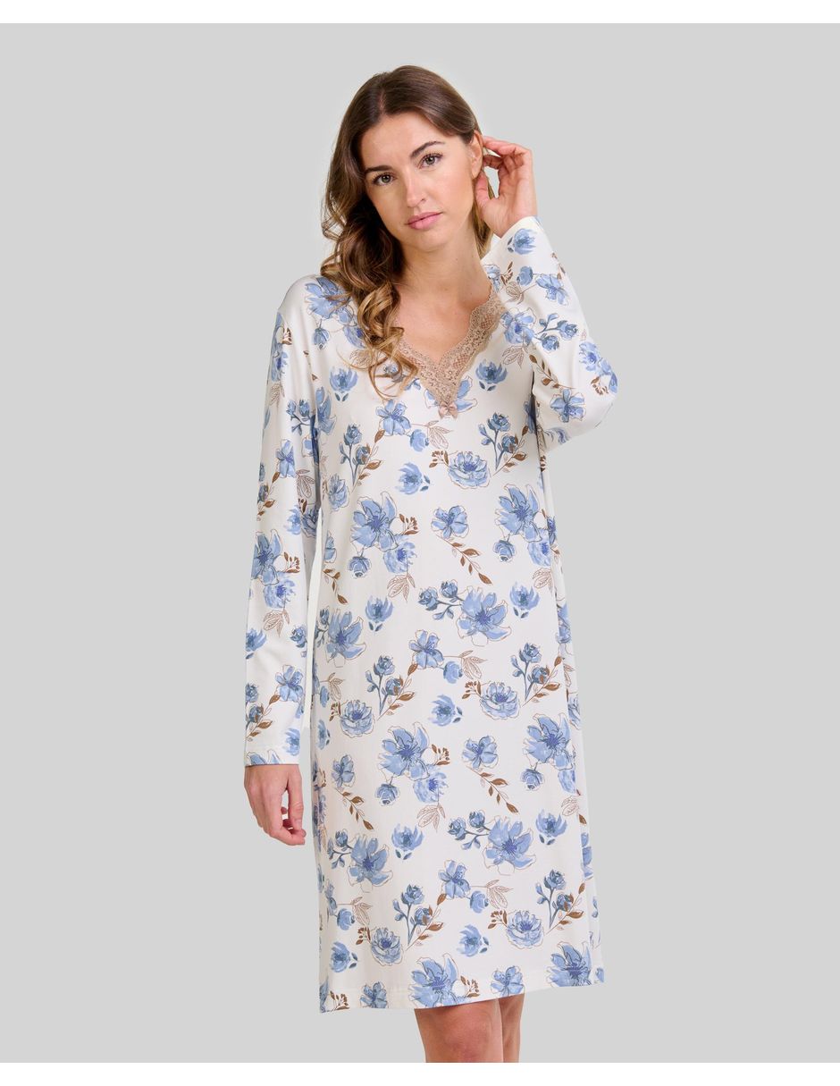 Camisón lohe estampado floral de algodón
