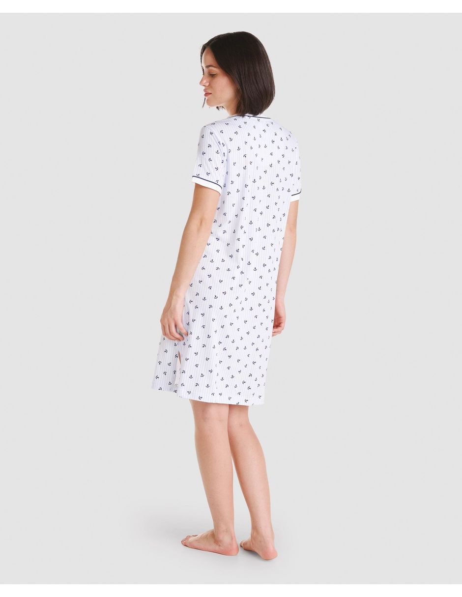 Camisón lohe estampado náutico de algodón