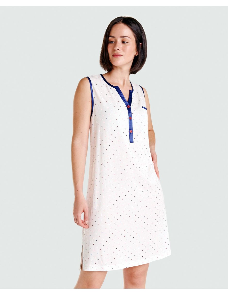 Camisón lohe estampado lunares de algodón