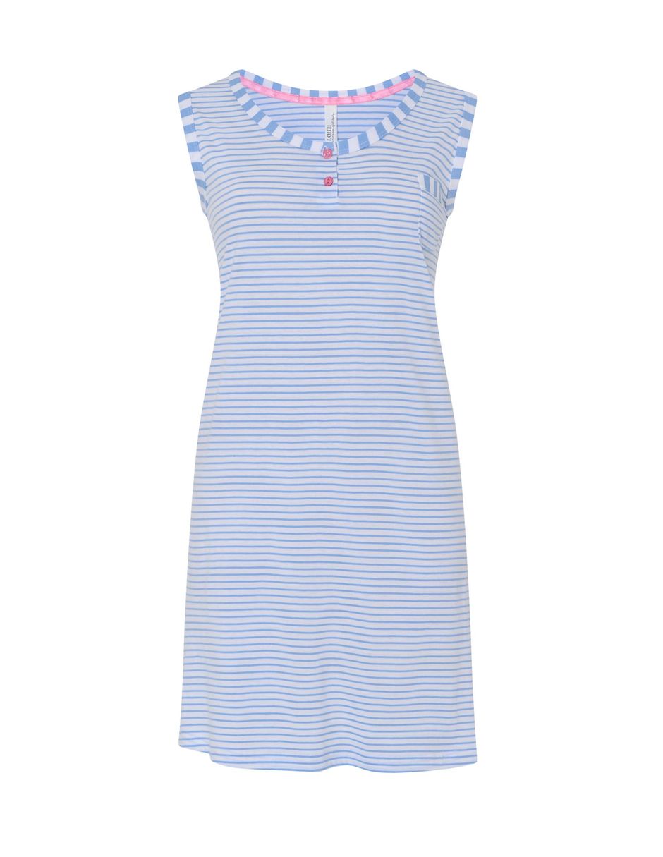 Camisón lohe estampado a rayas de algodón