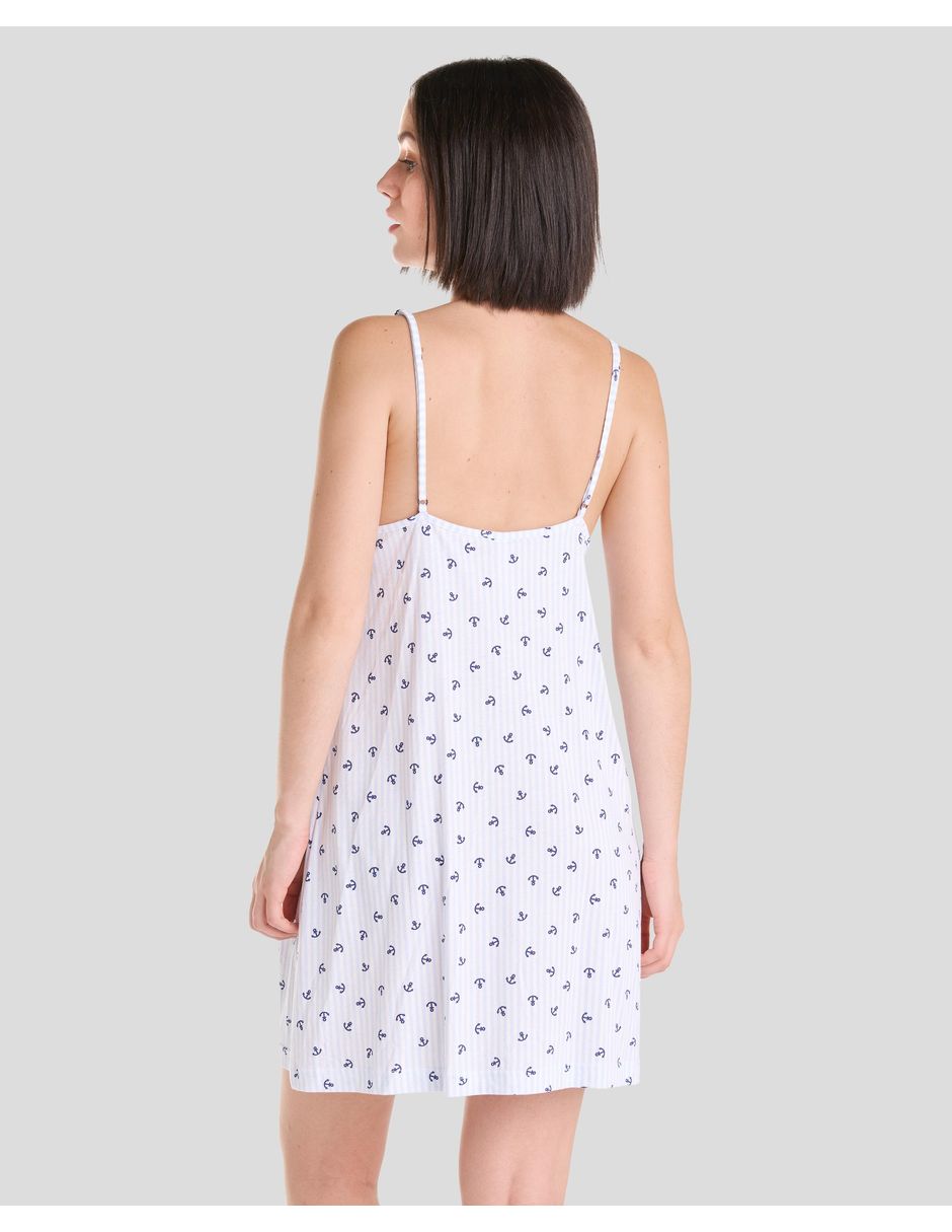 Camisón lohe estampado náutico de algodón