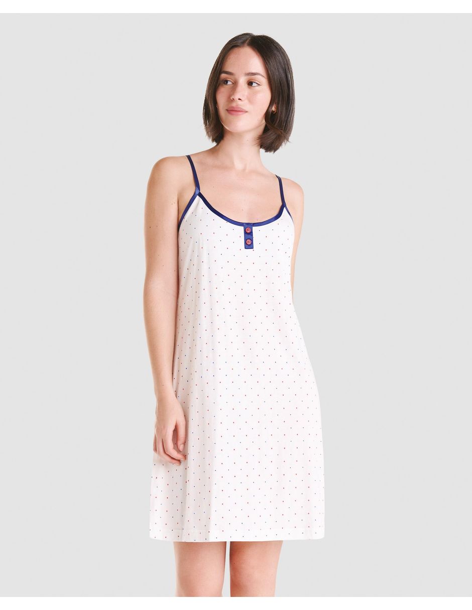 Camisón lohe estampado lunares de algodón