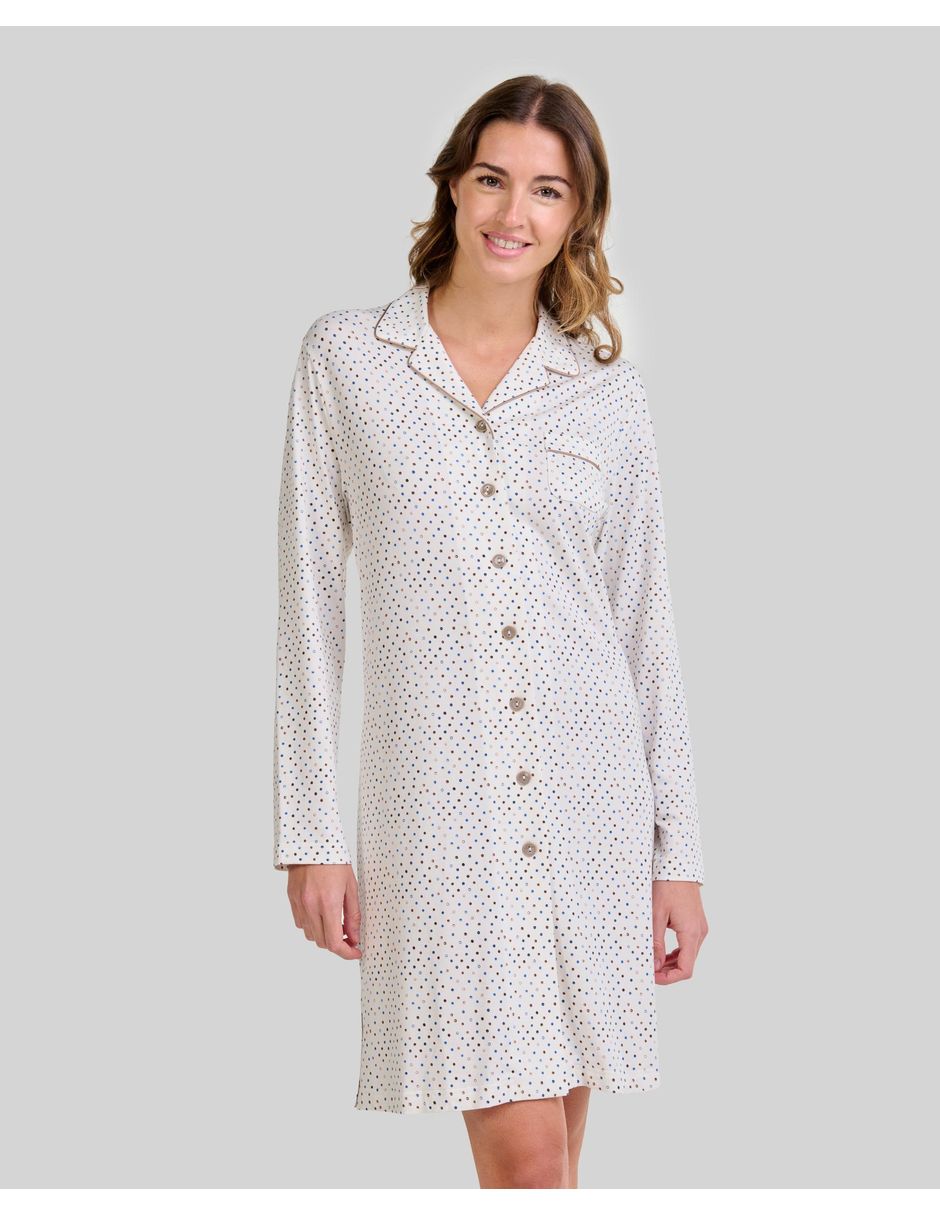 Camisón lohe estampado lunares de algodón