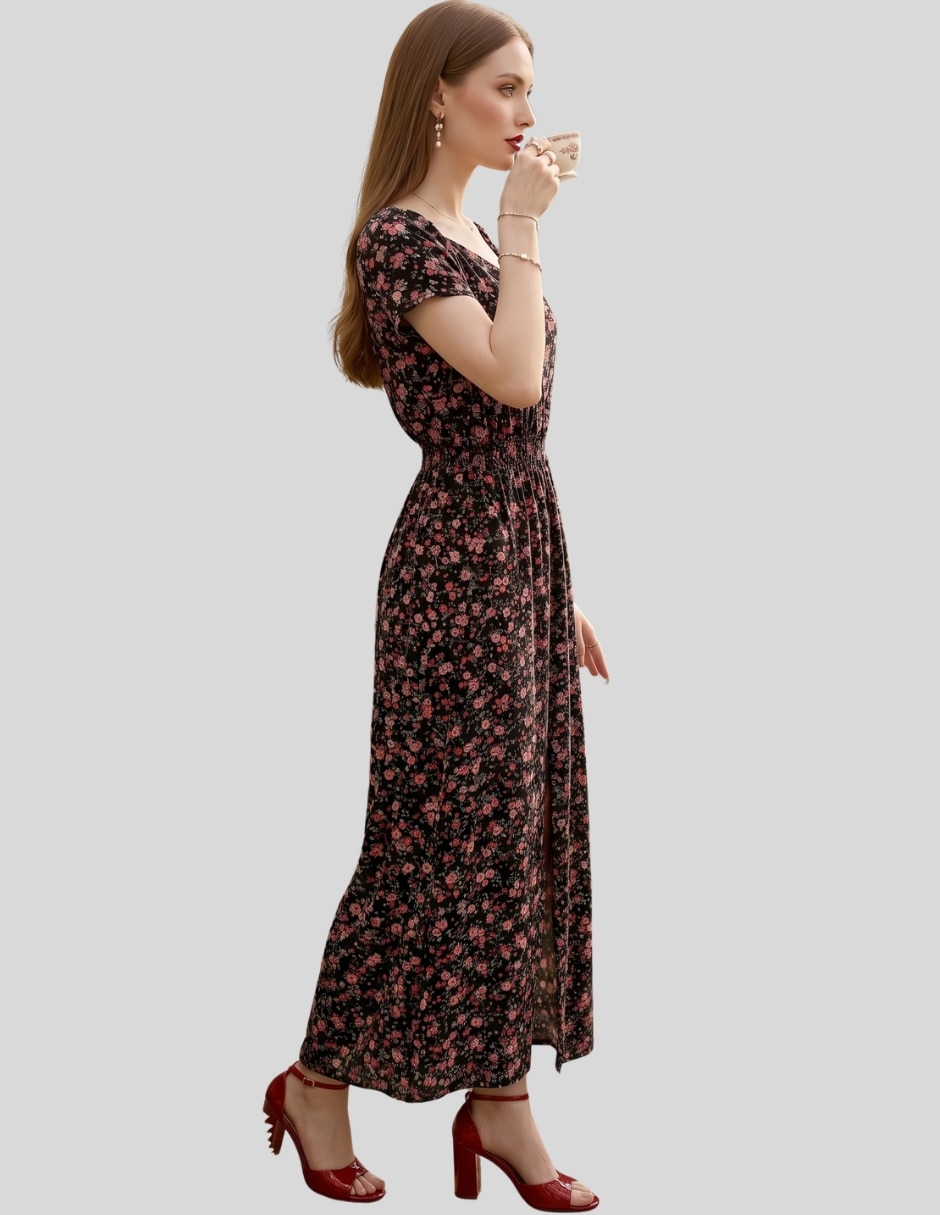 Vestido midi casual malabis para mujer