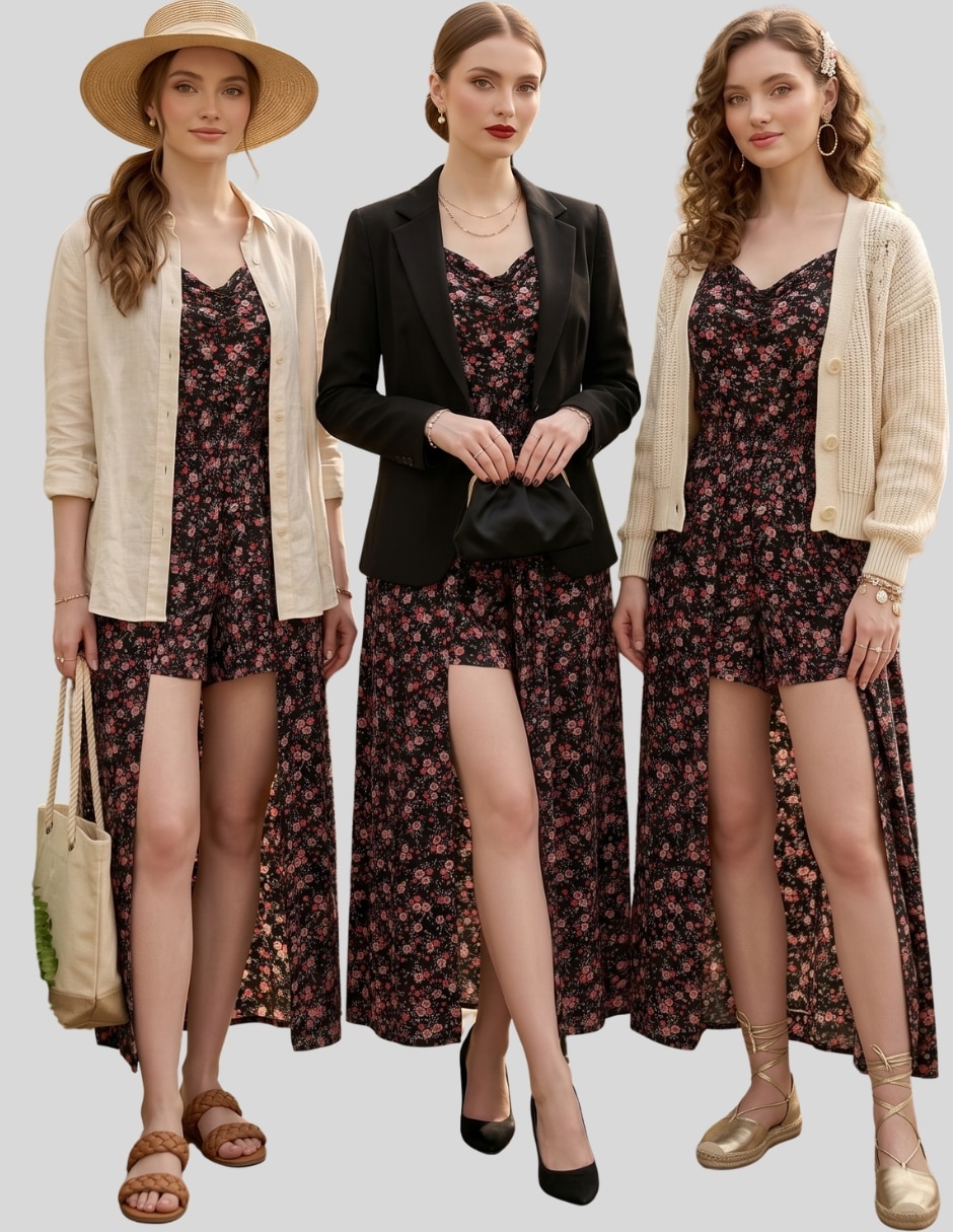 Vestido midi casual malabis para mujer