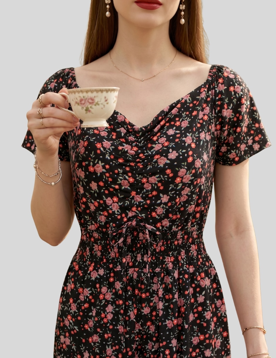 Vestido midi casual malabis para mujer