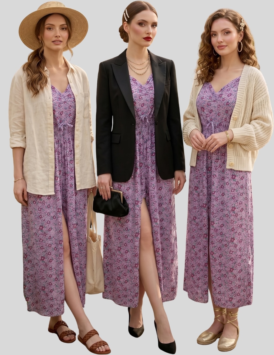 Vestido midi casual para mujer