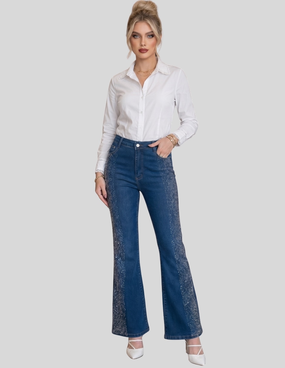 Pantalón flare Malabis acampanado para mujer