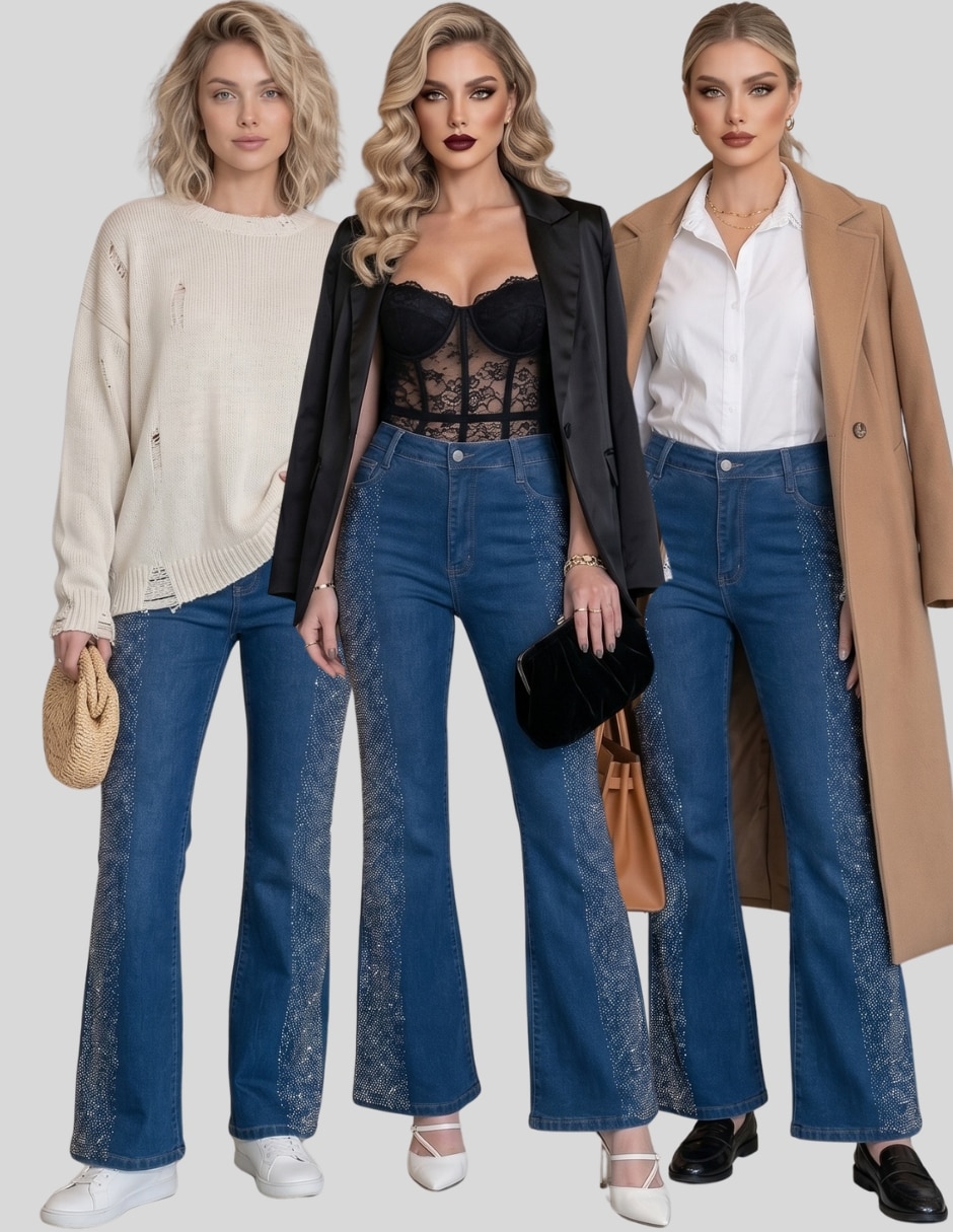 Pantalón flare Malabis acampanado para mujer