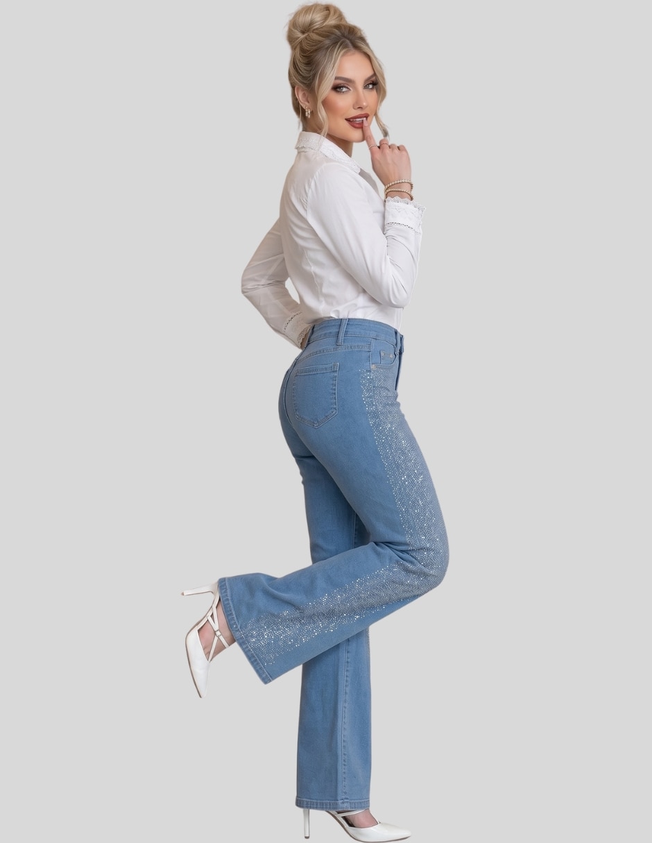 Pantalón flare acampanado para mujer 7
