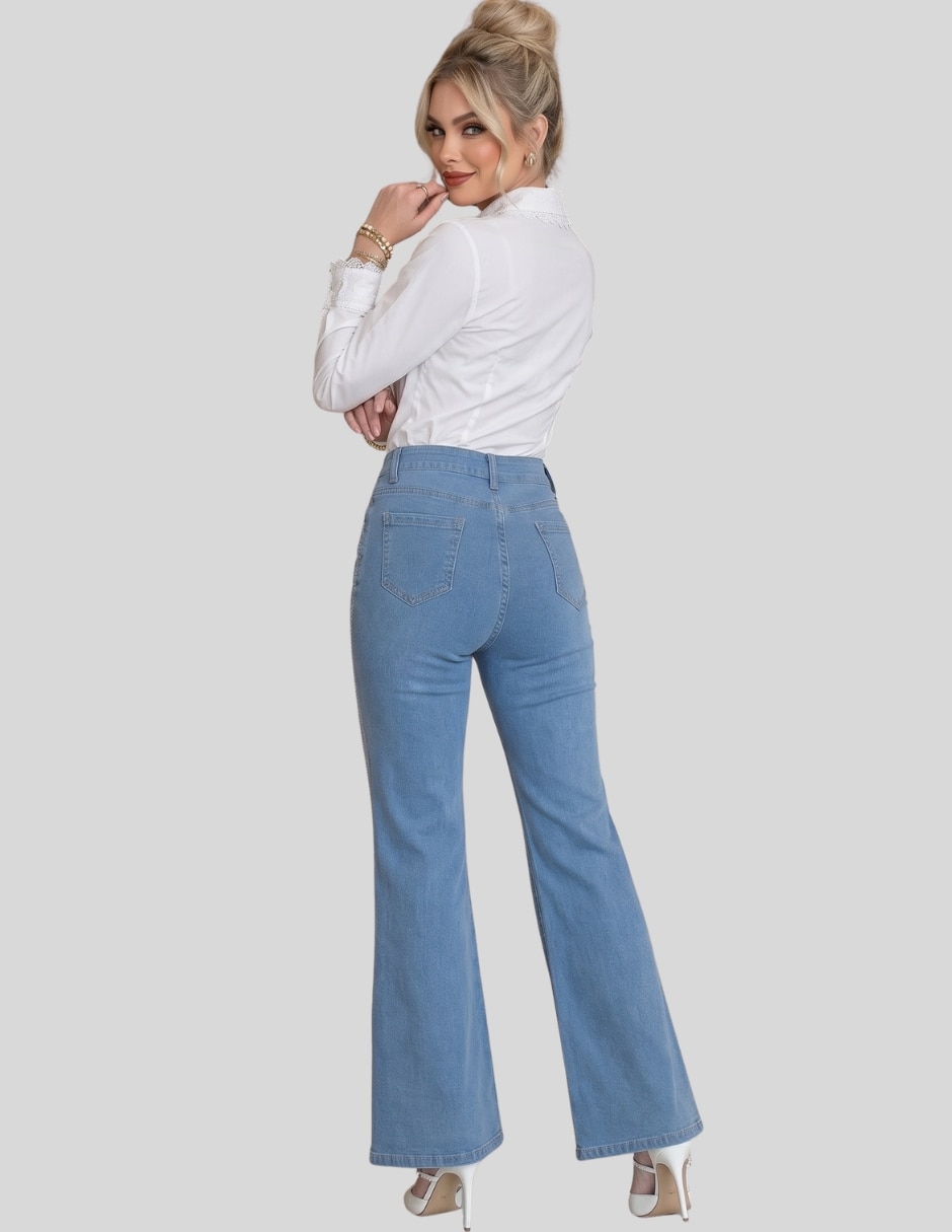 Pantalón flare acampanado para mujer 8