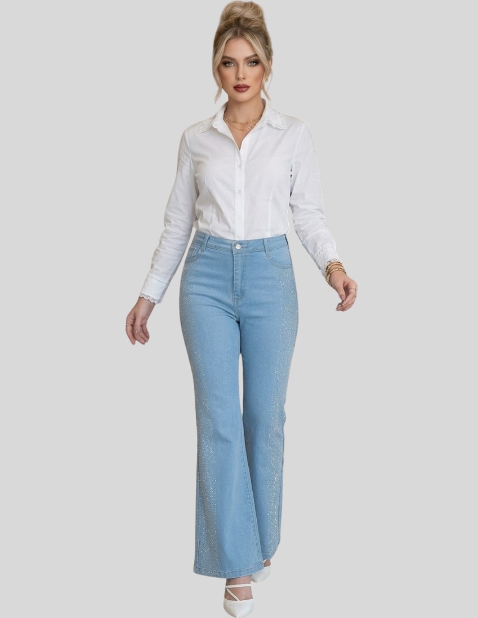 Pantalón flare Malabis acampanado para mujer