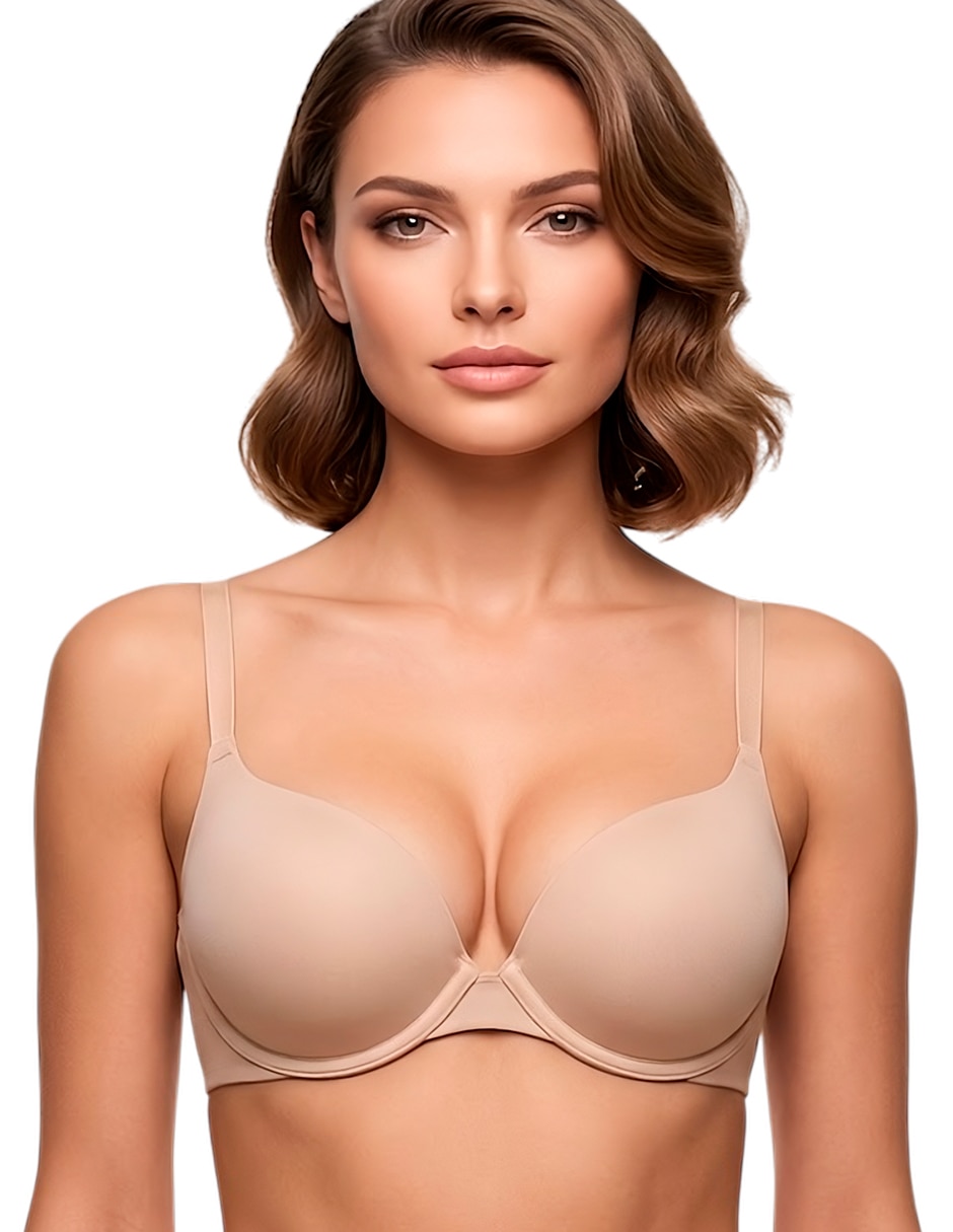Set brassiere demi copa doble push up seamless para mujer 5